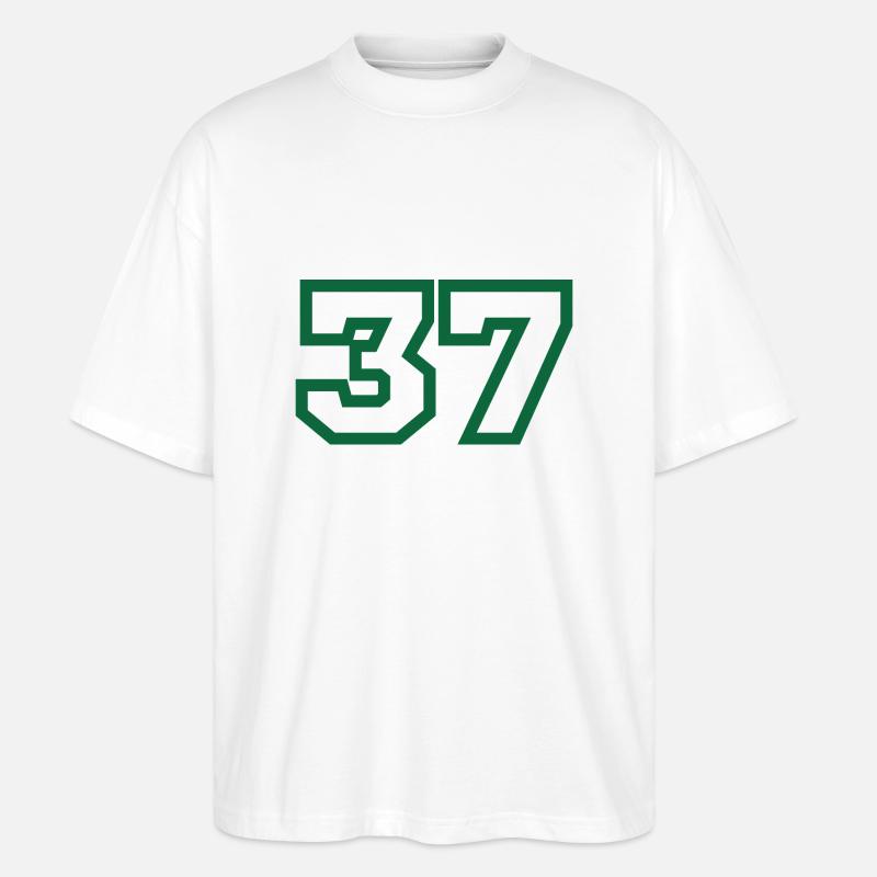 Numéro 37 sport vert - T-shirt bio Blaster 2.0 coupe oversize Stanley/Stella Unisexe - blanc