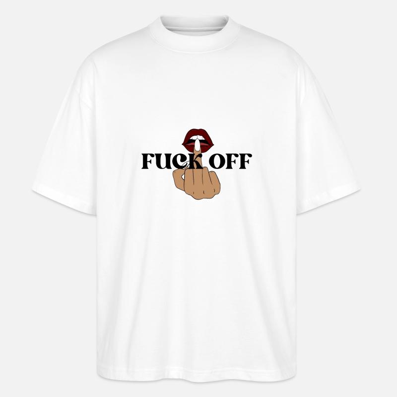 Mittelfinger - Stanley/Stella Oversized Unisex Bio T-Shirt Blaster 2.0 - Weiß
