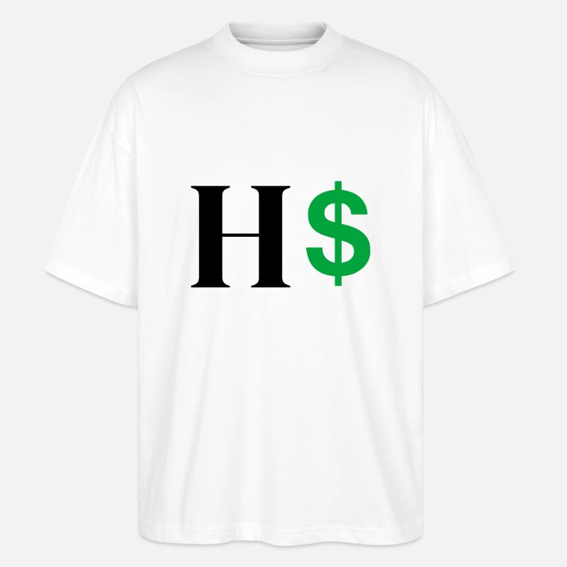 Buchstabe h Dollar - Stanley/Stella Oversized Unisex Bio T-Shirt Blaster 2.0 - Weiß