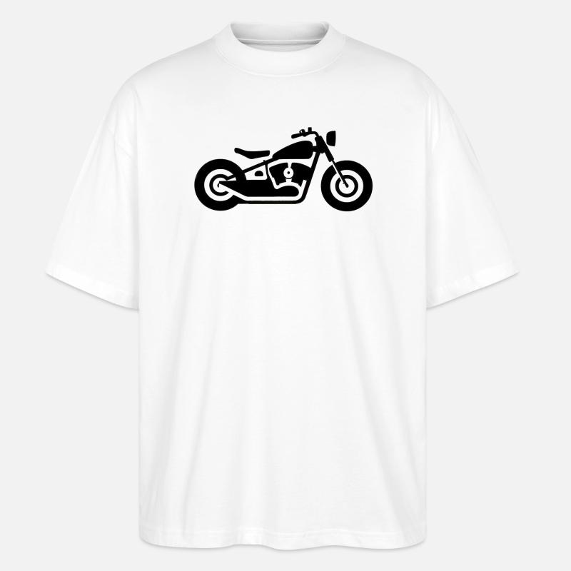 Motorrad, Bobber - Stanley/Stella Oversized Unisex Bio T-Shirt Blaster 2.0 - Weiß