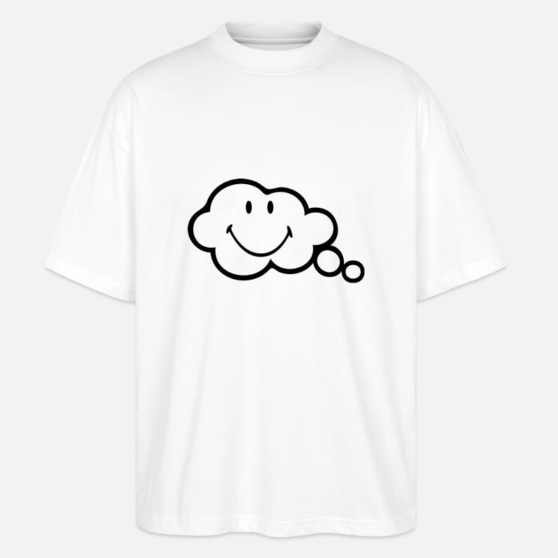 Smiley Think Bubble - Stanley/Stella Oversized Unisex Bio T-Shirt Blaster 2.0 - Weiß