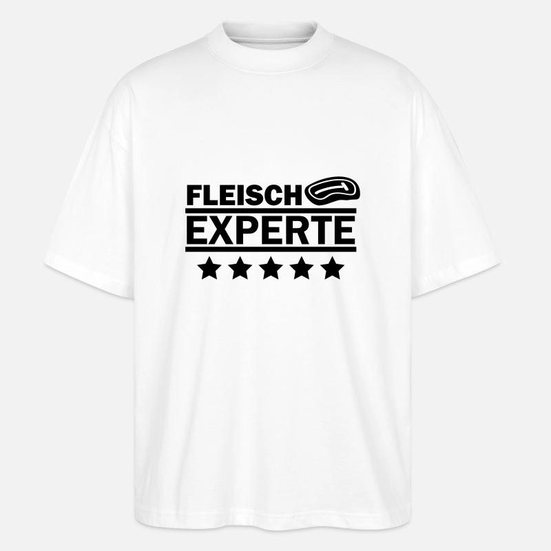 fleisch experte - Stanley/Stella Oversized Unisex Bio T-Shirt Blaster 2.0 - Weiß