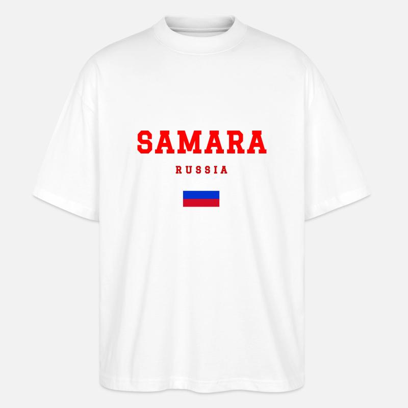Samara Russland - Stanley/Stella Oversized Unisex Bio T-Shirt Blaster 2.0 - Weiß