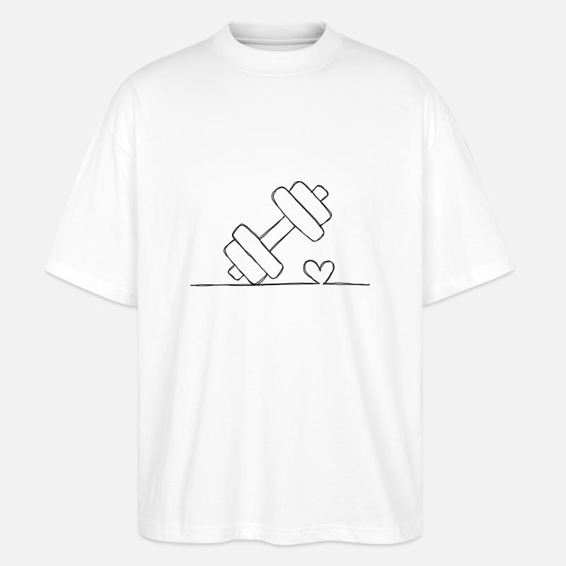 Train Heart - Stanley/Stella Oversized Unisex Bio T-Shirt Blaster 2.0 - Weiß