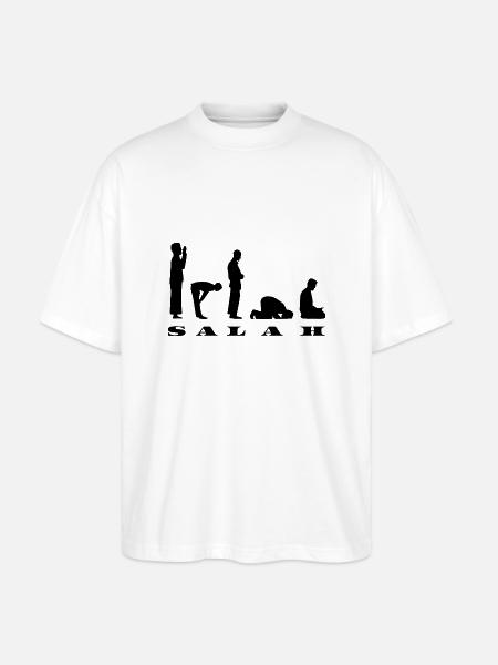 Salah Prayer Silhouette Design - Stanley/Stella Oversized Unisex Organic T-shirt Blaster 2.0 - white