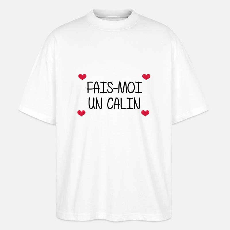 Fais-moi un calin - T-shirt bio Blaster 2.0 coupe oversize Stanley/Stella Unisexe - blanc