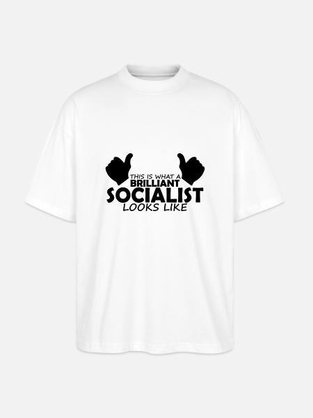 brilliant socialist - Stanley/Stella Oversized Unisex Organic T-shirt Blaster 2.0 - white