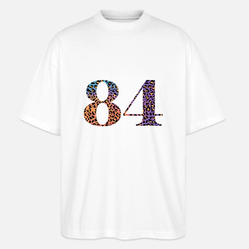 84e anniversaire léopard - T-shirt bio Blaster 2.0 coupe oversize Stanley/Stella Unisexe - blanc