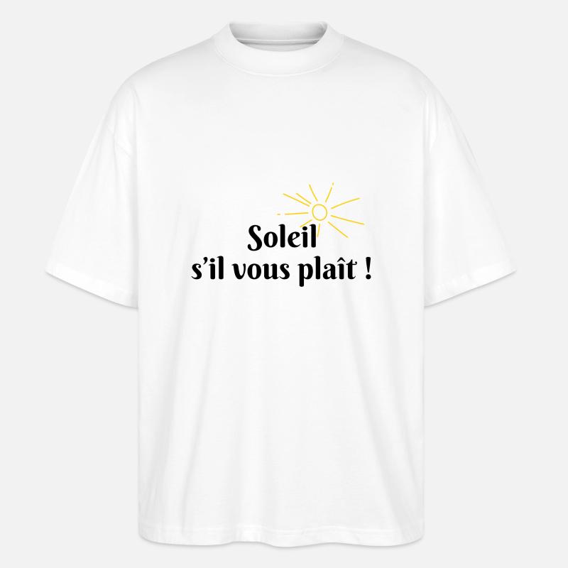 Soleil s’il vous plaît - T-shirt bio Blaster 2.0 coupe oversize Stanley/Stella Unisexe - blanc
