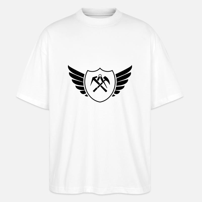 Armoiries du Bouclier Couvreur - T-shirt bio Blaster 2.0 coupe oversize Stanley/Stella Unisexe - blanc