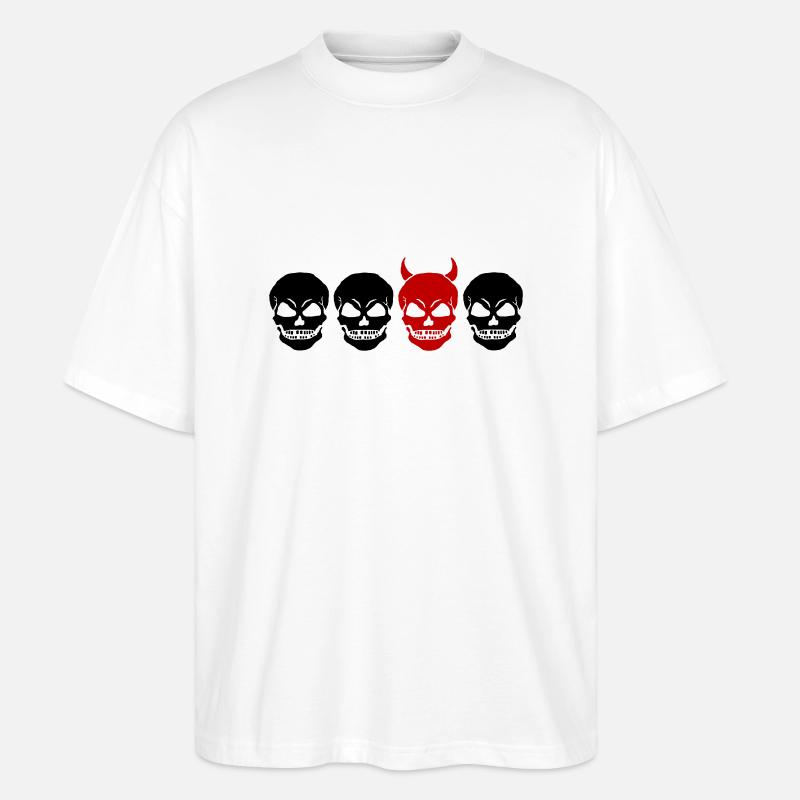 CRÂNE DIFFÉRENT2 -2C - T-shirt bio Blaster 2.0 coupe oversize Stanley/Stella Unisexe - blanc