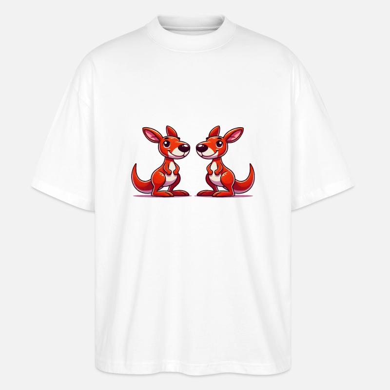 Kängurus Comic - Stanley/Stella Oversized Unisex Bio T-Shirt Blaster 2.0 - Weiß