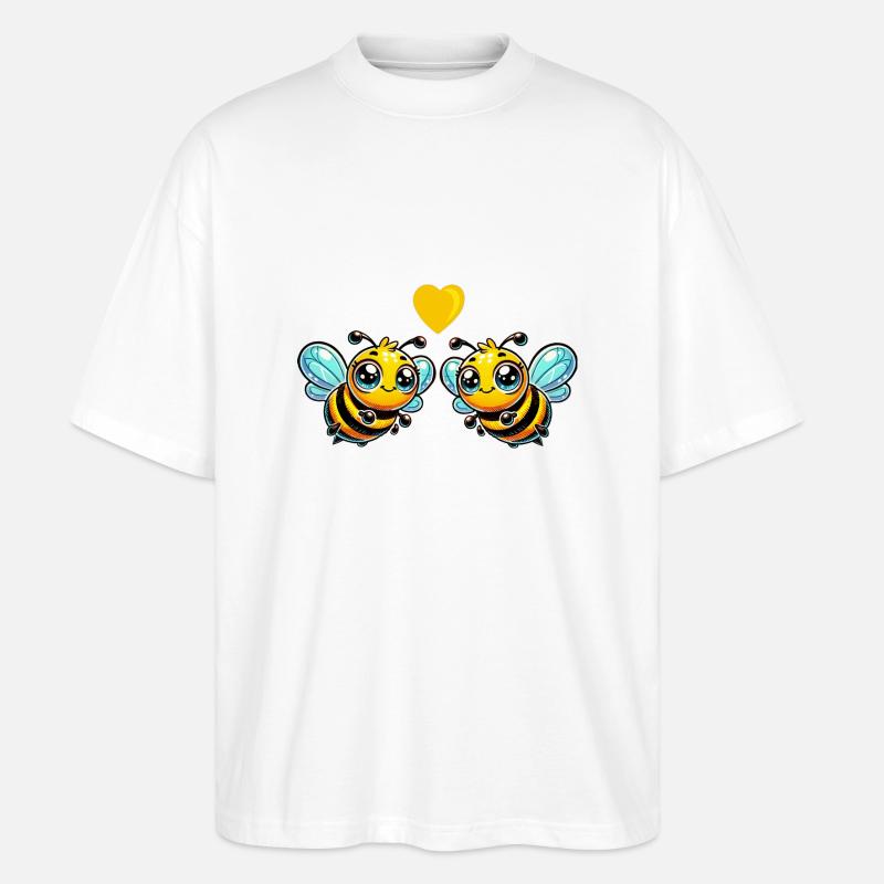 biene comic love - Stanley/Stella Oversized Unisex Bio T-Shirt Blaster 2.0 - Weiß