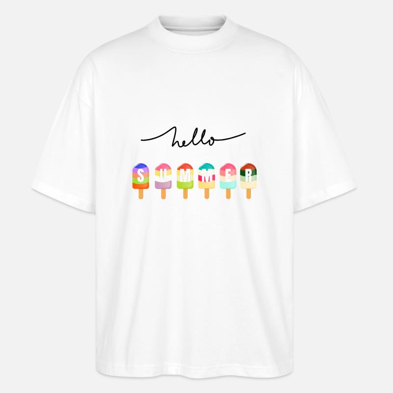 Hallo Sommer - Stanley/Stella Oversized Unisex Bio T-Shirt Blaster 2.0 - Weiß