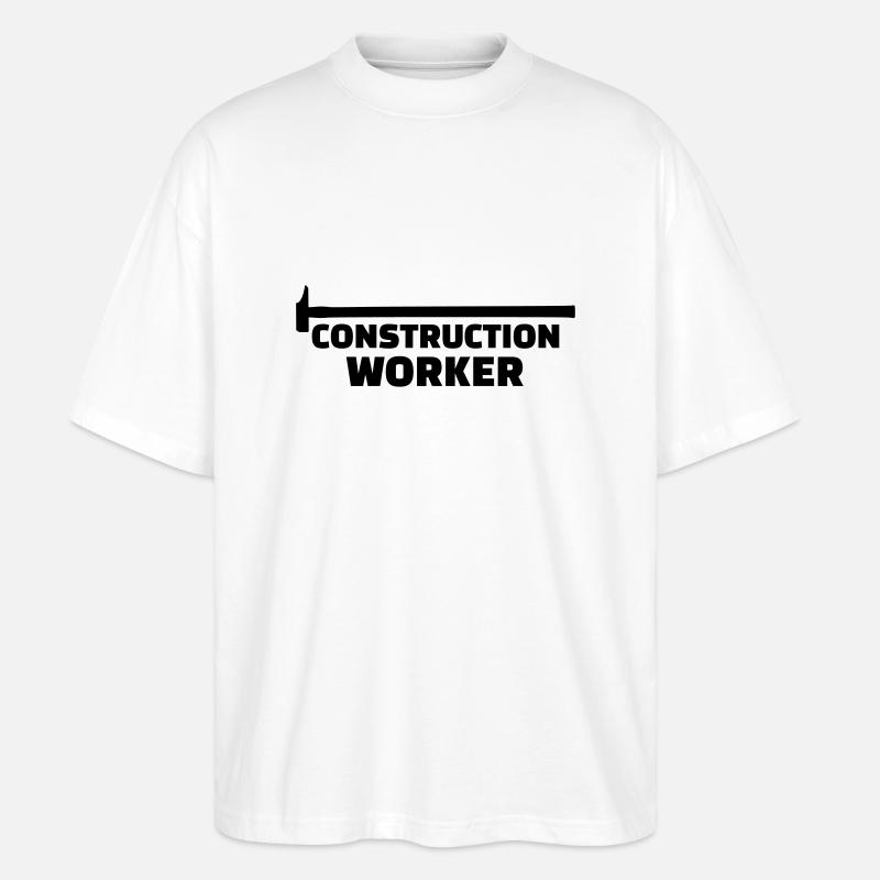 Construction worker - Stanley/Stella Oversized Unisex Organic T-shirt Blaster 2.0 - white