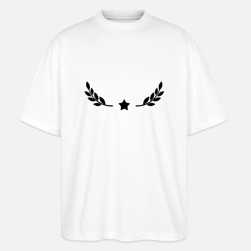 Stern mit Lorbeerkranz Design - Stanley/Stella Oversized Unisex Bio T-Shirt Blaster 2.0 - Weiß