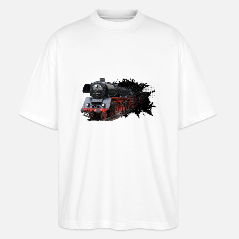 Dampflok 03 1010 - Stanley/Stella Oversized Unisex Bio T-Shirt Blaster 2.0 - Weiß