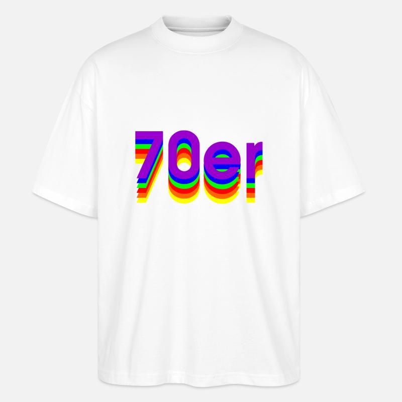 70er - Stanley/Stella Oversized Unisex Bio T-Shirt Blaster 2.0 - Weiß