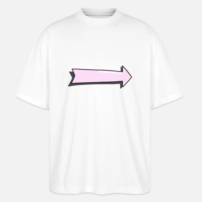 rosa Pfeil mit Schatten - Stanley/Stella Oversized Unisex Bio T-Shirt Blaster 2.0 - Weiß