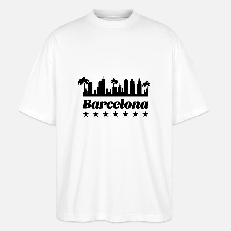 barcelona 01 - Stanley/Stella Oversized Unisex Bio T-Shirt Blaster 2.0 - Weiß