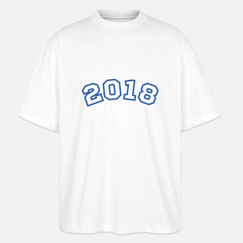 2018 bleu sport - T-shirt bio Blaster 2.0 coupe oversize Stanley/Stella Unisexe - blanc