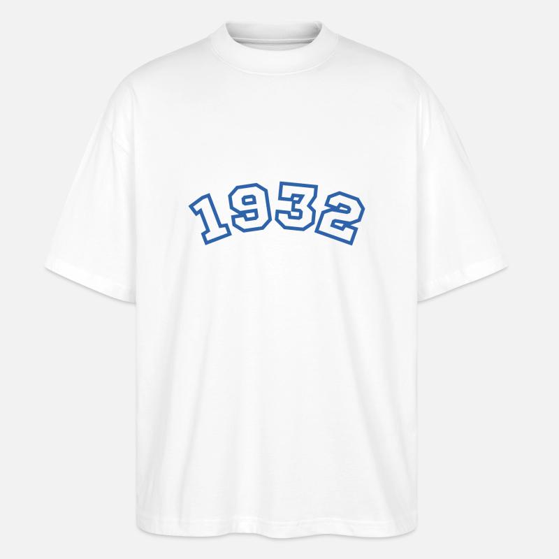 1932 bleu sport - T-shirt bio Blaster 2.0 coupe oversize Stanley/Stella Unisexe - blanc