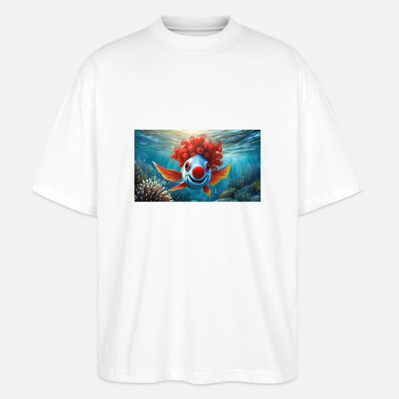 Pun ambiguous german expression - Clownfisch - Stanley/Stella Oversized Unisex Organic T-shirt Blaster 2.0 - white