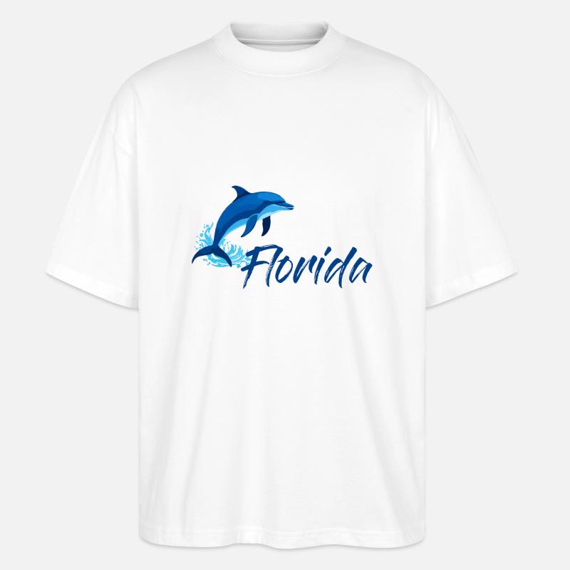 Delfin Florida Urlaub - Stanley/Stella Oversized Unisex Bio T-Shirt Blaster 2.0 - Weiß