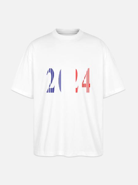2024 Blue White Red - Stanley/Stella Oversized Unisex Organic T-shirt Blaster 2.0 - white