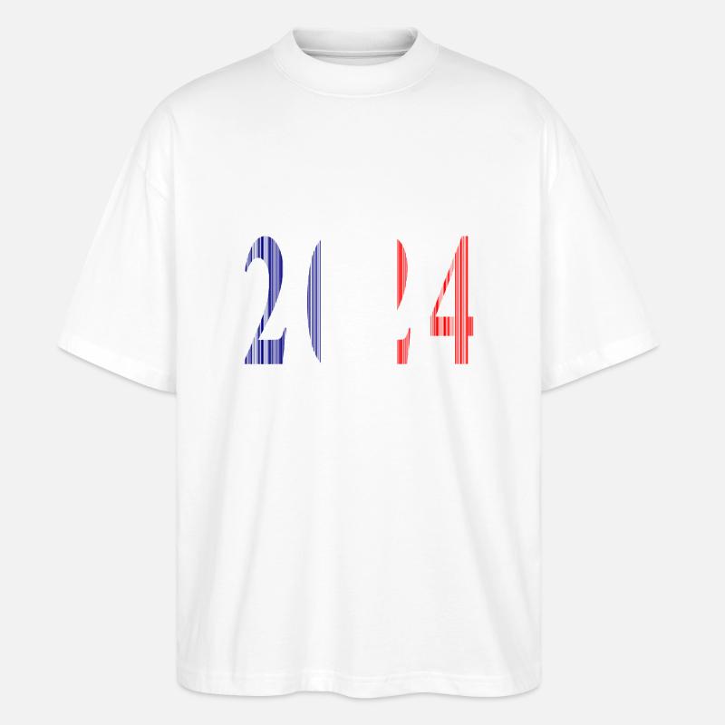 2024 Bleu Blanc Rouge - T-shirt bio Blaster 2.0 coupe oversize Stanley/Stella Unisexe - blanc