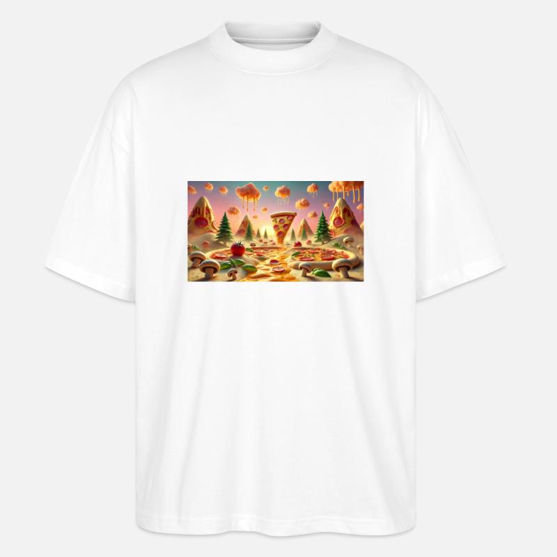 Pizza - Stanley/Stella Oversized Unisex Bio T-Shirt Blaster 2.0 - Weiß