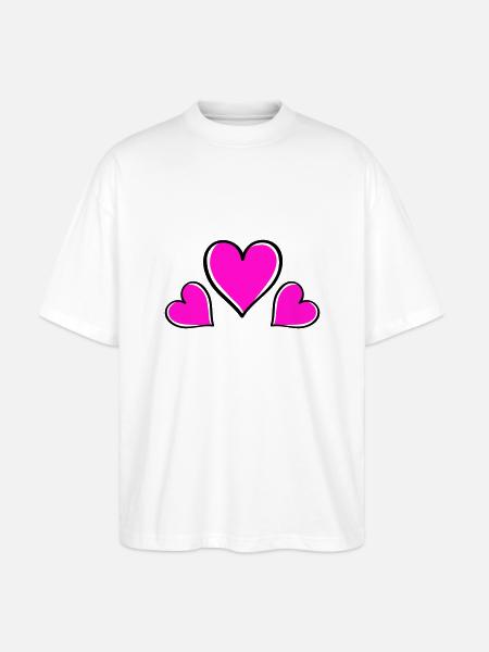 herz love - Stanley/Stella Oversized Unisex Bio T-Shirt Blaster 2.0 - Weiß