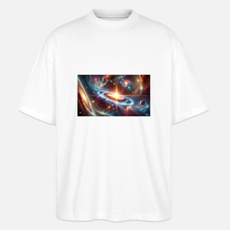 Quasar im Universum - Stanley/Stella Oversized Unisex Bio T-Shirt Blaster 2.0 - Weiß