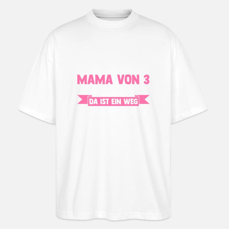 Maman de 3 enfants - T-shirt bio Blaster 2.0 coupe oversize Stanley/Stella Unisexe - blanc
