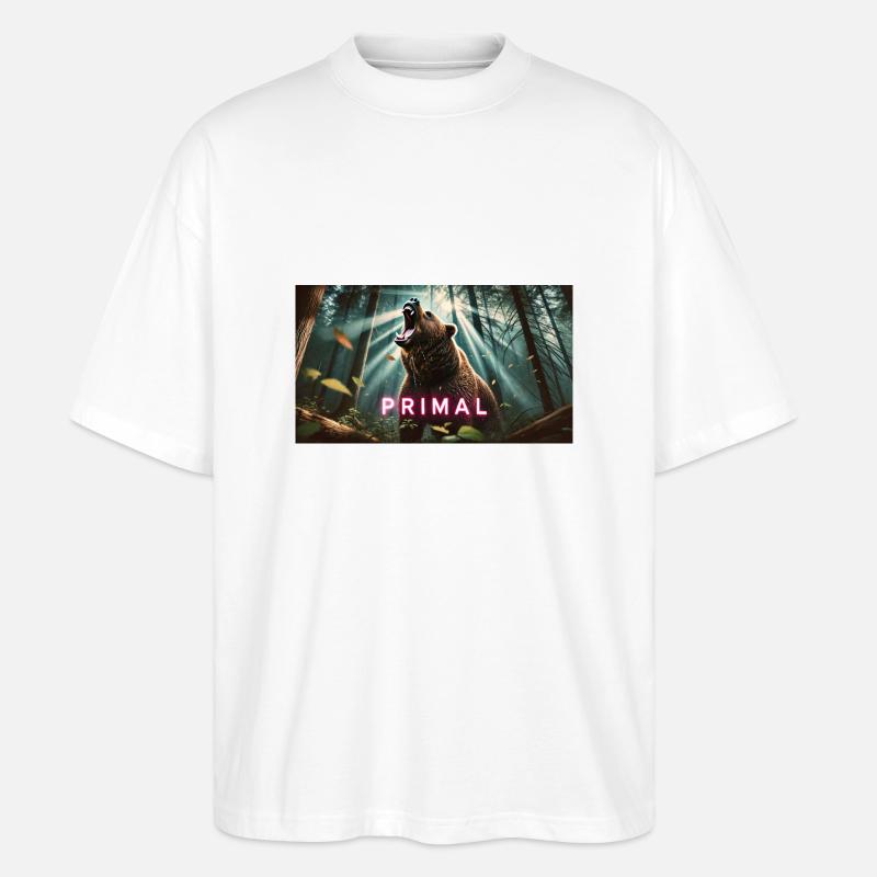 URSPRÜNGLICHER BÄR - Stanley/Stella Oversized Unisex Bio T-Shirt Blaster 2.0 - Weiß