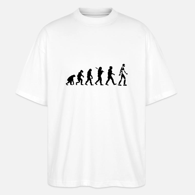 Robot Evolution - Stanley/Stella Oversized Unisex Organic T-shirt Blaster 2.0 - white
