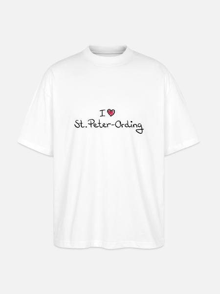 i_love_st_peter_ording__f2 - Stanley/Stella Oversized Unisex Organic T-shirt Blaster 2.0 - white