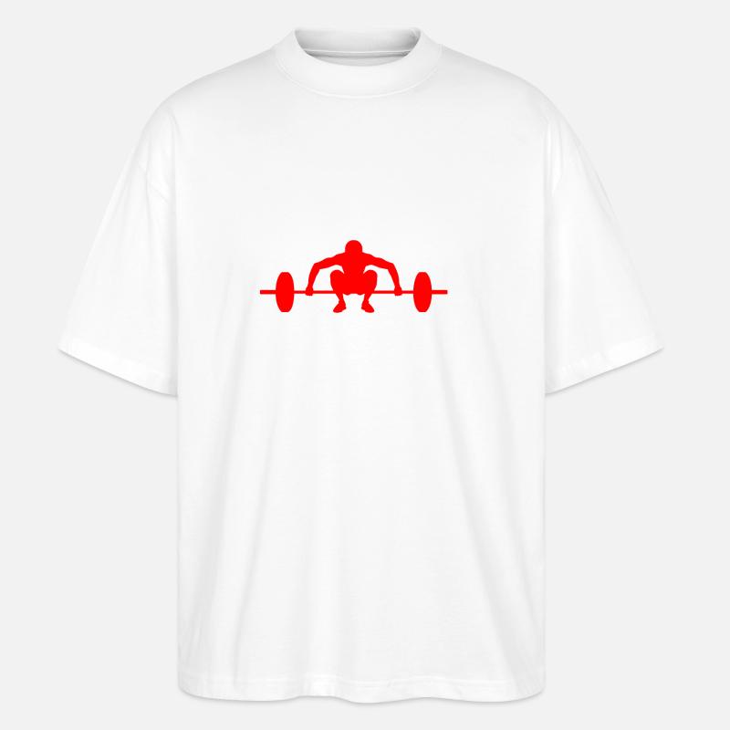 Barbell rot - Stanley/Stella Oversized Unisex Bio T-Shirt Blaster 2.0 - Weiß