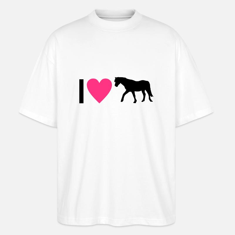 Pferd - Stanley/Stella Oversized Unisex Bio T-Shirt Blaster 2.0 - Weiß