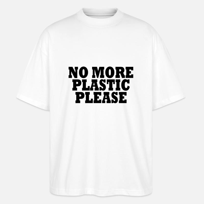 No more plastic - Stanley/Stella Oversized Unisex Bio T-Shirt Blaster 2.0 - Weiß