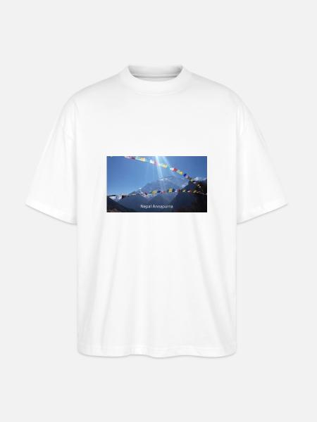 Nepal Annapurna - Stanley/Stella Oversized Unisex Bio T-Shirt Blaster 2.0 - Weiß