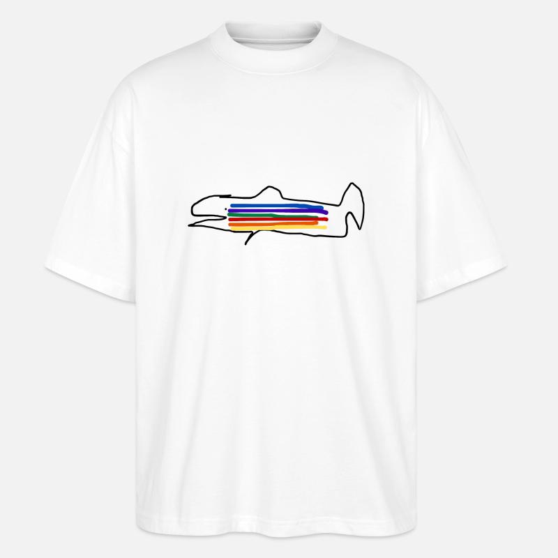 Regenbogenforelle Forelle Fisch - Stanley/Stella Oversized Unisex Bio T-Shirt Blaster 2.0 - Weiß