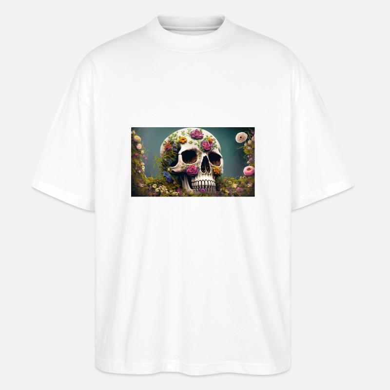 Schädel - Stanley/Stella Oversized Unisex Bio T-Shirt Blaster 2.0 - Weiß