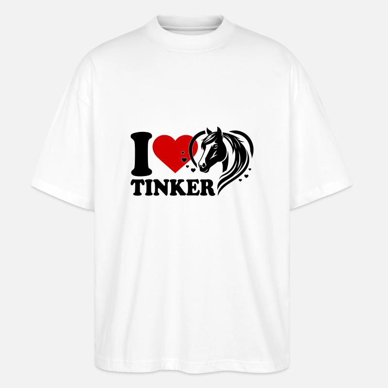 I love Pferd Tinker - Stanley/Stella Oversized Unisex Bio T-Shirt Blaster 2.0 - Weiß
