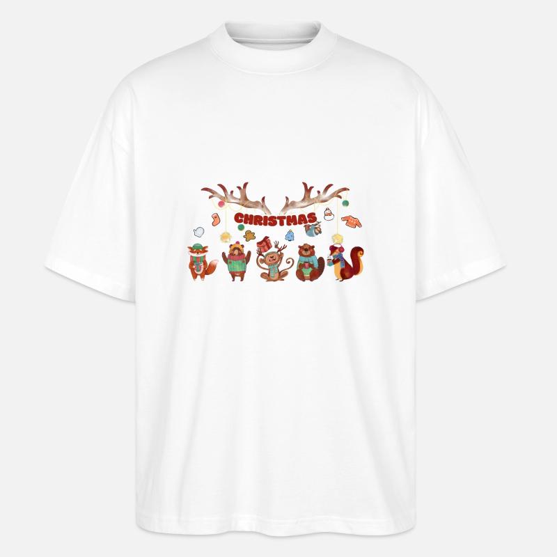 5 petits animaux mignons - T-shirt bio Blaster 2.0 coupe oversize Stanley/Stella Unisexe - blanc