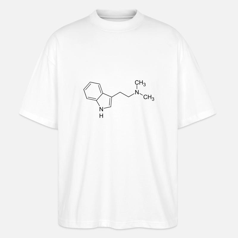 DMT dimethyltryptamine formule structurelle - T-shirt bio Blaster 2.0 coupe oversize Stanley/Stella Unisexe - blanc