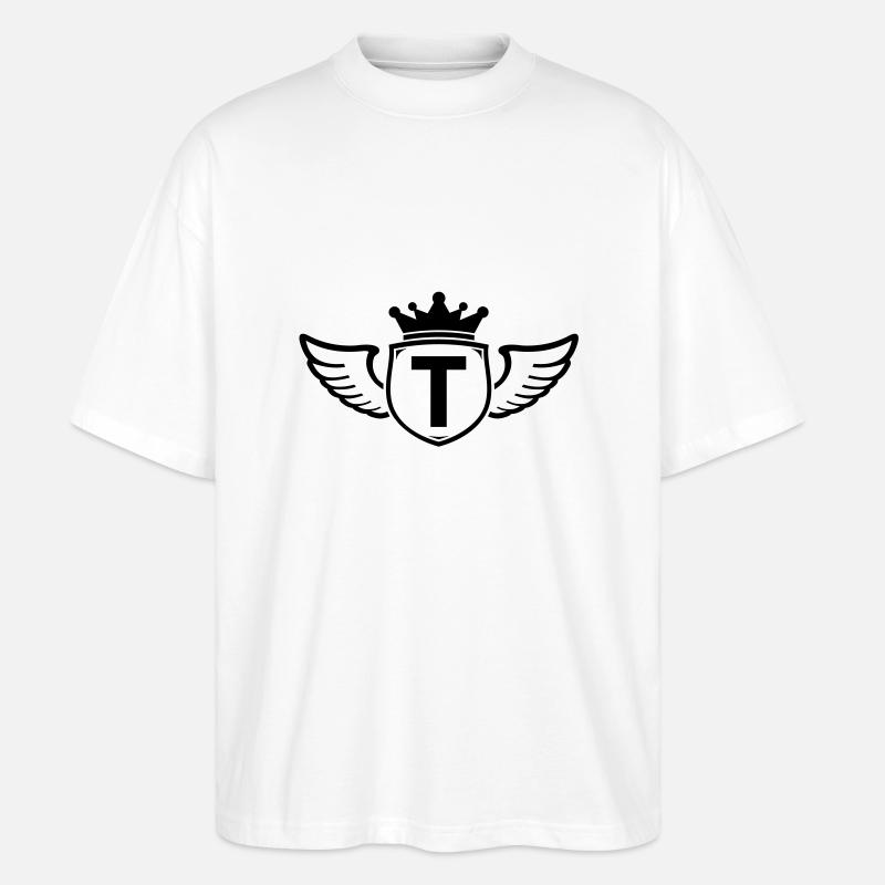 t,Anfangsbuchstabe, Name, - Stanley/Stella Oversized Unisex Bio T-Shirt Blaster 2.0 - Weiß