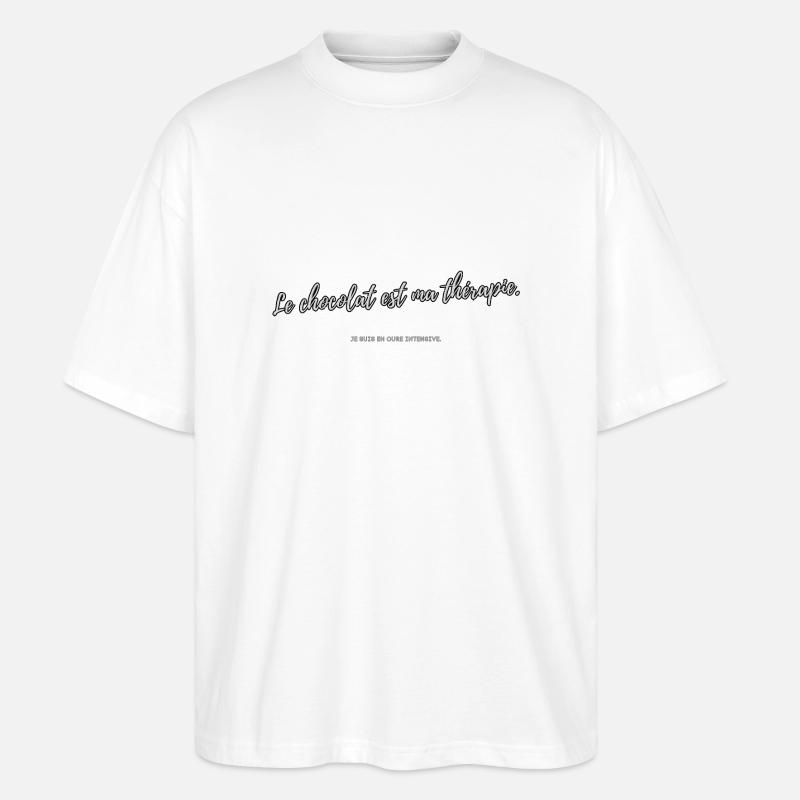 Schokoladen-Therapie - Stanley/Stella Oversized Unisex Bio T-Shirt Blaster 2.0 - Weiß