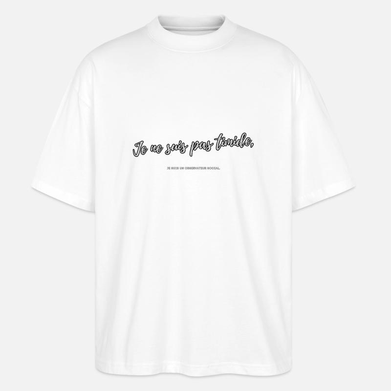 Schüchtern - Stanley/Stella Oversized Unisex Bio T-Shirt Blaster 2.0 - Weiß