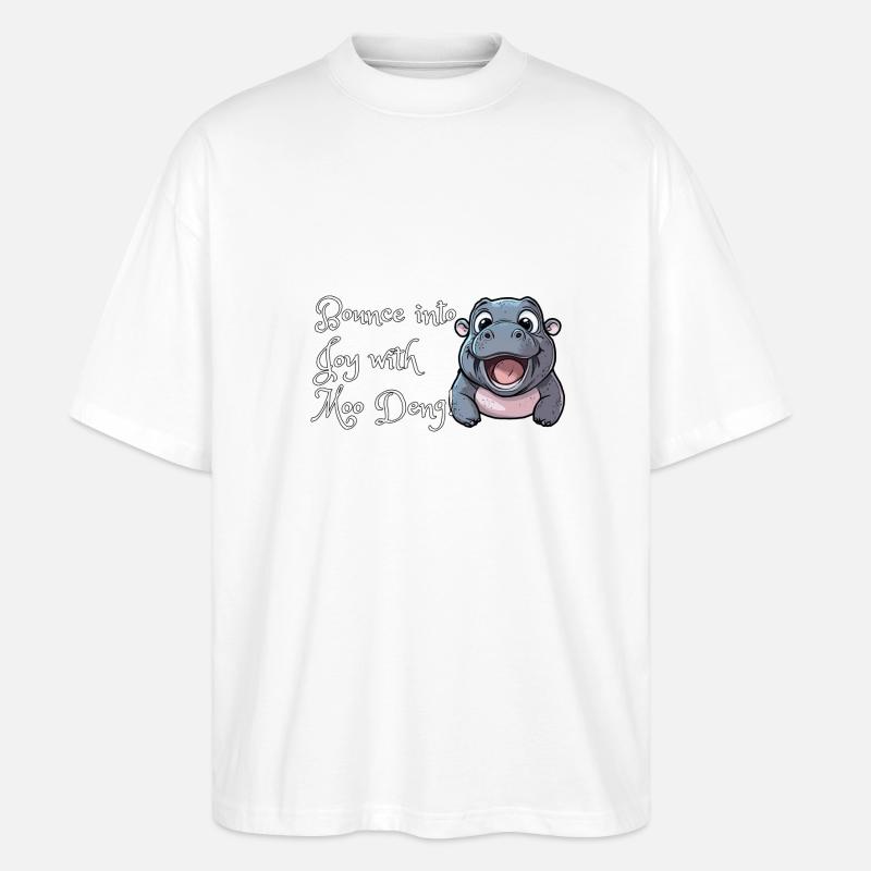 Moo Deng - Stanley/Stella Oversized Unisex Bio T-Shirt Blaster 2.0 - Weiß